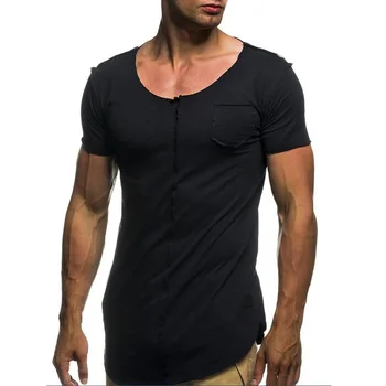 C1170-Vara noi bărbați tricouri culoare solidă slim tendință casual cu mâneci scurte moda