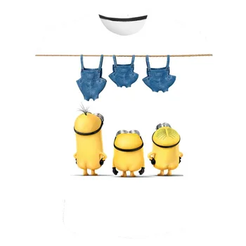 Copii Drăguț galben desene animate cu Maneci Scurte T-shirt Băieți Fete Miniones 3D Imprimat Tricouri Copii Casual Tee si Topuri