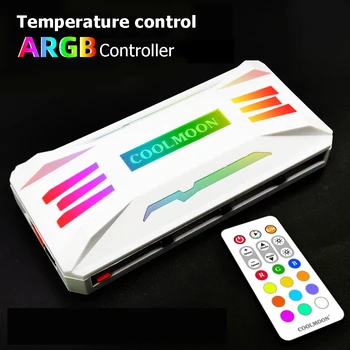COOLMOON ARGB Controller 4Pin PWM 5V 3Pin ARGB Ventilatorului de Răcire Inteligent de Control de la Distanță pentru Calculatorul PC Caz Sasiu Radiator