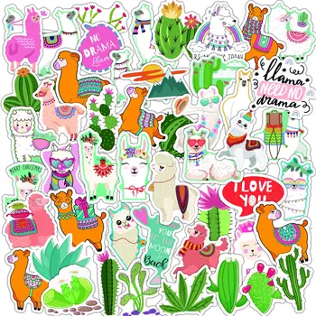 10/30/50PCS Cactus Lama Alpaca Autocolant Impermeabil Kawaii Desene animate Cămilă Oi Autocolante Animale pentru Copii Scrapbooking Decalcomanii Auto