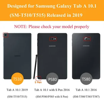 360 de Rotație Caz pentru Samsung Tab 10.1 2019 SM-T510 SM-T515 T510 T515 Tableta Capacul suportului Tab 10,4