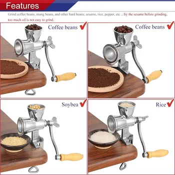 Promovare! Manual de Cereale Polizor Manivela Moara de Cereale din Oțel Inoxidabil Bucătărie Acasă de Slefuire Instrument pentru Cafea Porumb Orez boabe de Soia