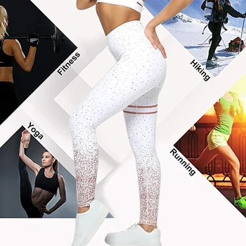 2021 Fitness Pantaloni Fără Sudură Jambiere Frige Imprimare De Înaltă Talie Elastic Plus Dimensiune Alb Slim Femei Sexy Fitness Jambiere