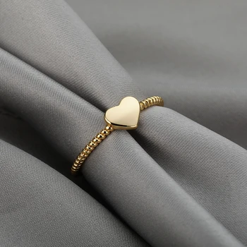 De Moda De Aur De Argint De Culoare Inima În Formă De Inel De Nunta Vintage Accesorii Bijuterii Transport Gratuit Fata Cadou
