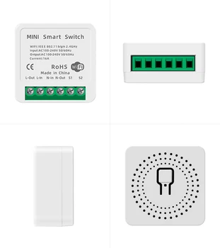 10/16A Tuya WiFi Smart Switch Led Smart Viața Împingeți Modulul Suporta 2 Cale APP Voce Releu Temporizator de Start Google Alexa Smart Home