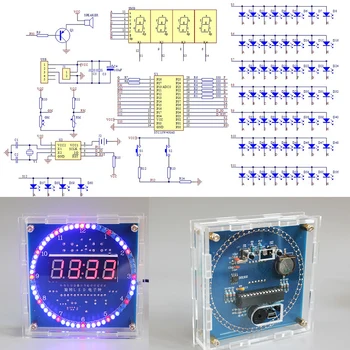 DIY Rotativ Digital cu LED-uri Modulul de Afișare de Alarmă Electronic Ceas Digital Kit 51 CSM Învățare Bord 5V DS1302