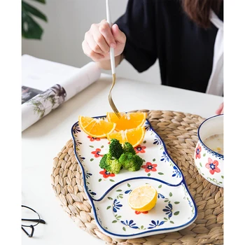 Japoneze Creative o persoană Antena Tacamuri set ceramica tava dreptunghiulara cu manere ocupe de fulgi de ovăz Salata castron mic dejun Plat