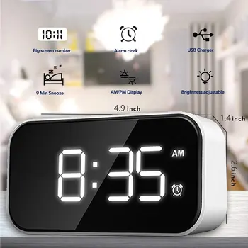 Fundal negru Ceas cu Alarma Electronic Fara Baterie Ecran cu LED-uri Digitale Ceas Deșteptător Bucătărie, Ceas de Birou