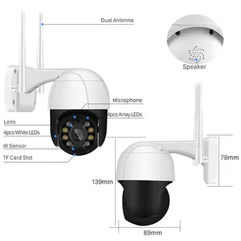 BESDER 5MP PTZ Camera Wi-Fi Inteligența Artificială Omului de Detectare a Mișcării Impermeabil CCTV Camera Ip Audio 2-Way IR Noapte Viziune