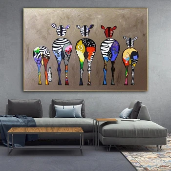 Modern Abstract Zebra Ulei Tablouri Print Pe Canvas Animale Colorate Arta de Perete Imagini Decorative pentru Casa Living Decorul Camerei
