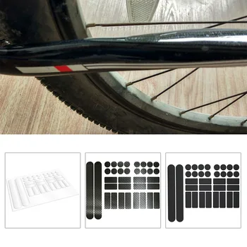 1 Set De Biciclete Autocolant Cadru De Protecție Cu Peliculă De Carbon Biciclete De Munte Lanț Cadru Autocolant Transparent, Autocolant Fibra De Carbon
