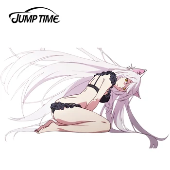 JumpTime 13cm x 7.7 cm Monogatari Anime Sexy Fete de Frumusete Negru Hanekawa Masina de Raliu Sport Autocolante Windaows Decal