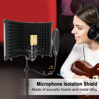 Pliabil Pop-Filtru Microfon Wind Screen Scut de Reducere a Zgomotului Panoul de Microfon Condensator cu Stand pentru K669 Mic Scutul de Izolare