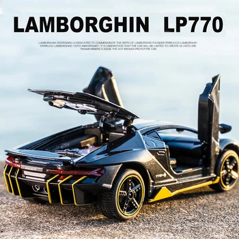 1:32 turnat sub presiune din Aliaj Model de Masina in Miniatura Lamborghini LP770-4 Supercar Metal Vehicul pentru Copii Colecția de Cadouri de Crăciun de Jucărie
