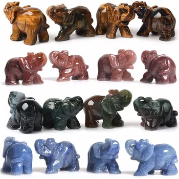 Naturale Cristal De Cuart Roz Elefant Ametist Obsidian Animale Piatră Meșteșuguri Mici Decoratiuni Kawaii Figurina Decor Cameră