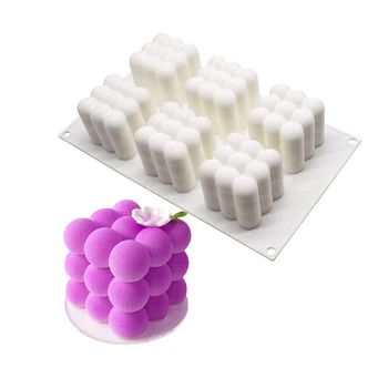 Cub 3D de Copt Mousse de Tort Mucegai Silicon Pătrat Bubble Desert Forme de Tort Tava de Bucătărie Bakeware Lumânare mulaj de Artă Prăjituri