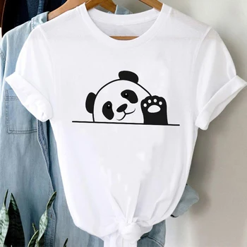 Tricouri Femei 90 Panda Fata de Desene animate Amuzante de Animale Drăguț Haine de Moda Elegant Tricou Top Lady Imprimare Fata Tee T-Shirt