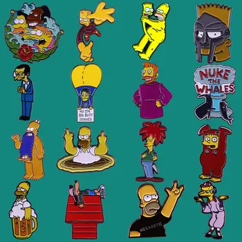Anime TV Series Homer, Bart, Lisa Email Ace de Brosa Colectarea Rever Insigne Bărbați Femei Moda Bijuterii Cadouri Împodobesc Rucsac Guler