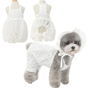 Cele mai noi Moda Câine Salopete de Vara Dovleac Alb Salopeta Sling Vesta 4 Picior Pijamale Pentru Câini de talie Mică Catelul Pisica Salopeta PIJAMA, Costume