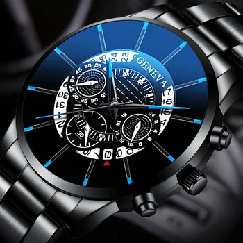 2021 modul herren Uhr Quarz mod Klassische Schwarz Stahl Uhr Gurtel Luxus Kalender de Afaceri Herren Uhren Mod Geschenk der