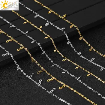 CSJA din Oțel Inoxidabil Coliere pentru Femei de Argint de Aur de Culoare Lanț de Link-ul de Moda Colier 2021 deochi Inima 8 Bijuterii Noi S762