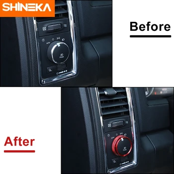 SHINEKA Interior Ornamente Faruri Masina Buton de Comutare Viteze Decor Inel include Accesorii Pentru Dodge RAM 1500 2010-2017