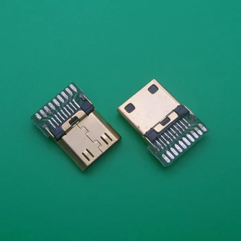 1buc DIY Mini compatibil HDMI Tip C Sudare Tip Masculin Jack Plug 19 Pin Conector PCB 19+1 placat cu Aur Prize