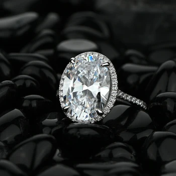 OEVAS Argint 925 Spumante 10*12mm Oval Ridicat de Carbon Diamant Inele de Nunta Pentru Femei Petrecerea de Logodna Bijuterii Fine