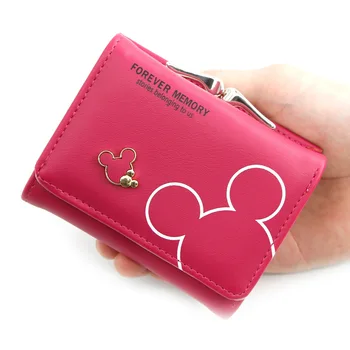 Disney Mickey Mouse femeie bag PU Moda Drăguț portofel Designer Poseta de Monede Hasp Dulce Titularul Cardului de Credit Femeile Scurt Portofel