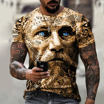 2021 Vară de Moda Stradă Personalitate Graffiti Ancora de Imprimare 3D Haine Plus Size Confortabil Gât Rotund cu Maneci Scurte T-Shirt