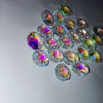 10Pc Crystal AB Lampă de Sticlă Prisma Candelabru Lanț Parte DIY Octogon Șirag de mărgele de Ornament Candelabru de Cristal Pandantiv