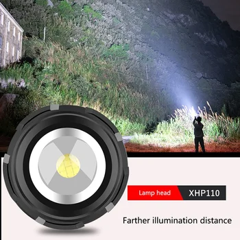 10000mAH XHP160 cel Mai Puternic LED Fashlight XHP70.2 USB Reîncărcabilă Lanterna Zoom Tactice COCEAN Rosu Waring Lumina Utilizarea 26650 18650