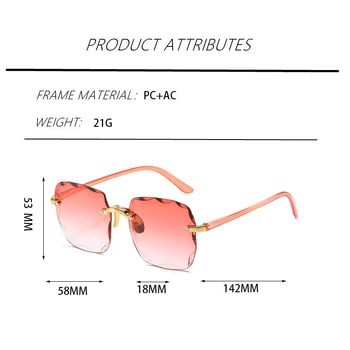 Mare Chenar Pătrat Gri Ceai ochelari de Soare Femei Supradimensionat fără ramă Tunderea Ochelari de Soare Barbati Modelul Street Fashion Show UV400 Ochelari