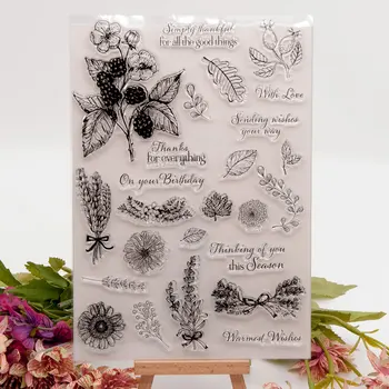 KLJUYP Flori Limpede Transparent Silicon Timbru Moare de Tăiere Set pentru DIY scrapbooking/album foto Decorative