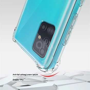 Rezistent la șocuri Transparent Caz pentru Samsung Galaxy F62 F41 Silicon Cazuri de Telefon pentru Galaxy A51 A71 clar Moale Airbag Capac Spate