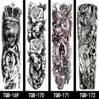Impermeabil Tatuaj Temporar Autocolant Totem Geometrice Brat de Mari Dimensiuni cu Maneci Tatuaj Fals tatuaj flash tatuaje pentru barbati femei