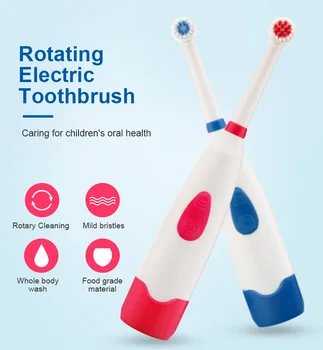 1 Set Periuta de dinti Electrica Cu 2Brush Capete Baterii Igienă Orală Baterie Albire Dinti Perie Pentru Copii