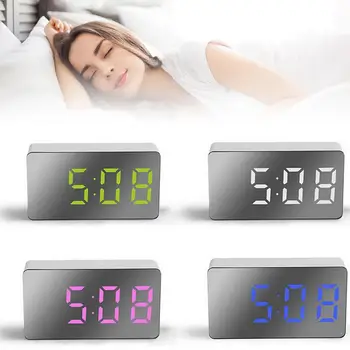 LED Oglindă Ceas cu Alarma Ceas cu Alarmă Digital Multifunctional Mini Ceas cu Alarma Electronic Pentru Dormitor, Camera de zi Despertador