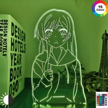 Led Noapte Lumina Lămpii Anime Kanojo Okarishimasu Chizuru Ichinose pentru Dormitor Decorative Veioza Cadou de Ziua de nastere 3d Tabelul Lumina