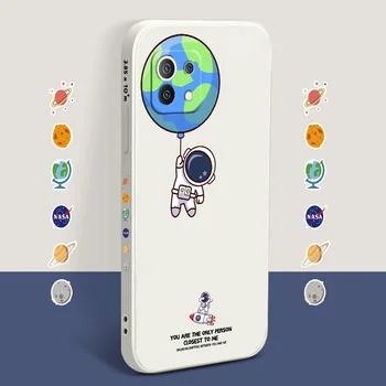 Prietenos Astronaut Model de Telefon Caz Pentru Xiaomi Mi 11 10T 10 lite 9T Nota 10 Redmi Nota 9 9M 8 8Pro 7 7Pro 9 9A K40 K30 Acoperi