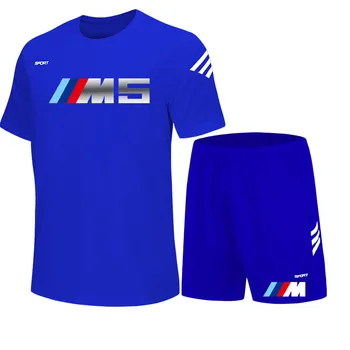 2021 nou brand barbati BMW M sport shirt de moda de vara de bumbac barbati tricou + pantaloni scurți costum casual sport îmbrăcăminte pentru bărbați