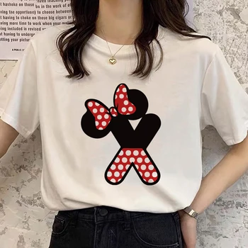 Disney Minnie Mouse Scrisoare Font Imprimare Femme Grafic Femei T Shirt Harajuku Vara Tricou Streetwear Topuri Cu Maneca Scurta