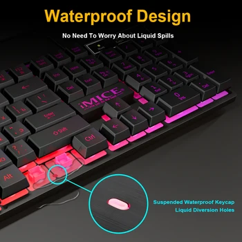 RGB tastatură de Gaming Gamer tastatura și Mouse-ul Cu Iluminare din spate USB 104 taste cu Fir Ergonomic rusă Tastatura Pentru Laptop PC