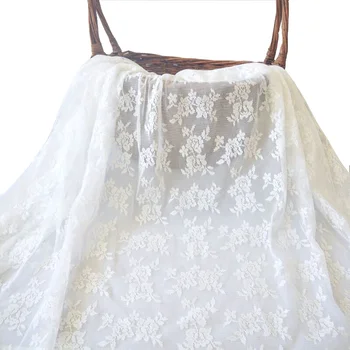 100x150cm dantela Alba de mireasa tesatura tesatura broderie dantela din bumbac material pentru rochie