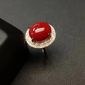 KJJEAXCMY boutique de bijuterii argint 925 incrustat Naturale de coral roșu Inel Femei Fin Inel de Sprijin de detectare frumos