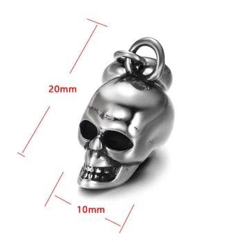 Din Oțel inoxidabil Distanțier Cauțiune Șirag de mărgele cu Craniu Farmece 5mm Gaura de Metal Lustruit Farmec Accesorii DIY Brățară Bijuterii