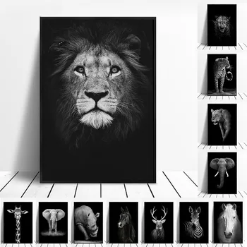 Animale Arta de Perete, Leu, Elefant, Cerb, Zebra Cal de Imprimare Panza de Pictura Imagine Poster de Perete pentru Camera de zi Decor Acasă