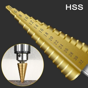 3Pcs/Set HSS 4241 Hexagonală tijă pas burghiu Pas Con Instrumente de Tăiere din Oțel de prelucrare a Lemnului Metal Foraj Set