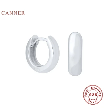 CANNER Argint 925 Cercei Pentru Femei Simplu la Modă Lucios Cercei Cercuri Zircon Bijuterii Fine coreean Pendientes