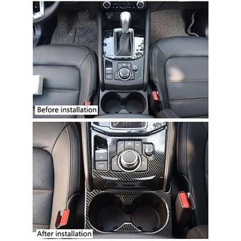 ABS, Fibra de Carbon Cana de Apa Titularul Capacul Panoului Ornamental Autocolante Decoratiuni pentru Mazda CX-5 CX5 2017-2021 Styling Auto